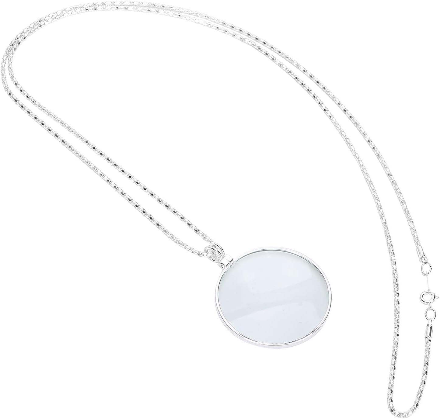 Joyzan 5X Necklace Magnifier, Magnifying Glass Pendant 1.7'' Lens Hanging Chain Monocle Magnifier Portable Pocket Jewellers Loupe for Library Reading Zooming Increase Vision Jewelry Crafts Needlework image number 5