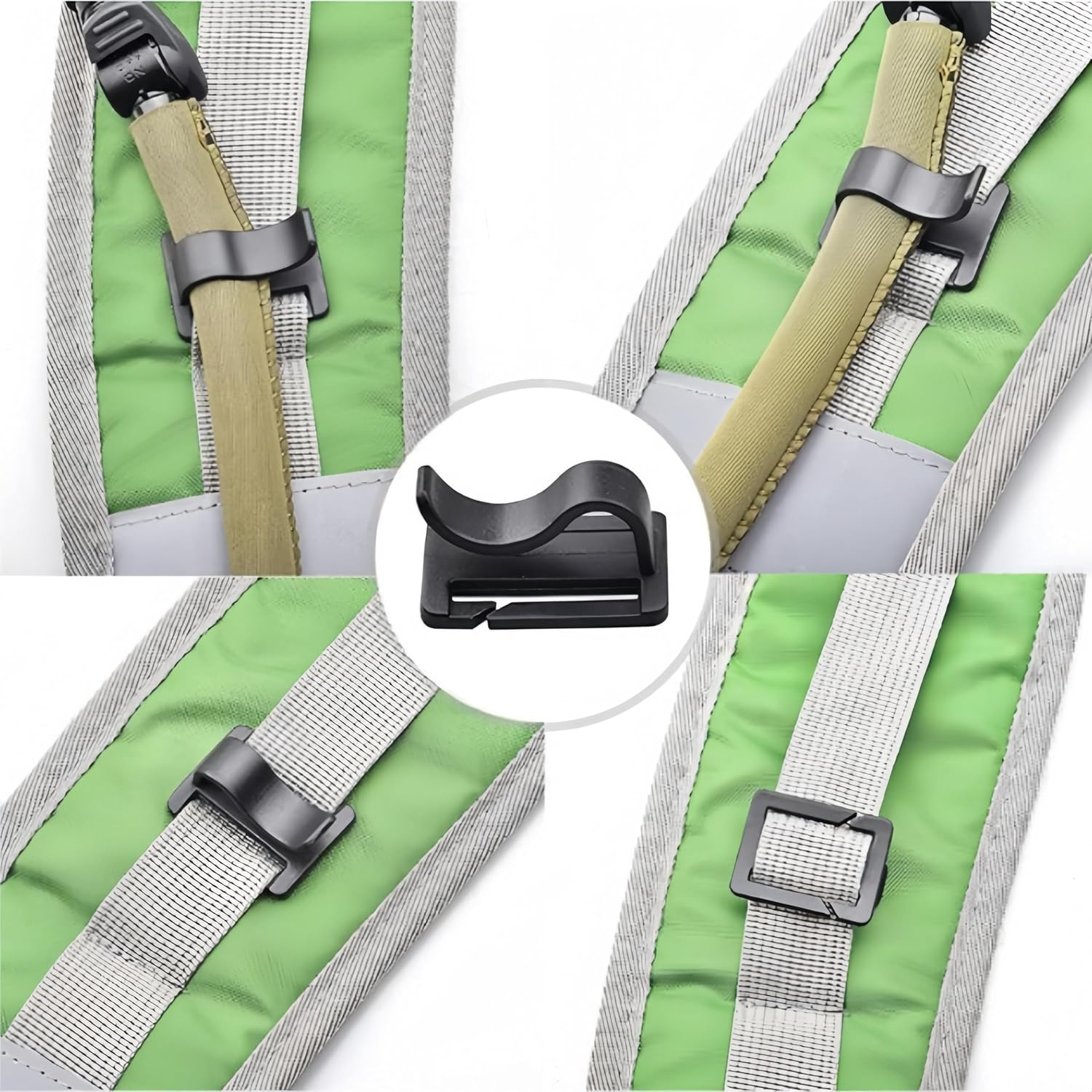 4Pcs Black Water Bladder Tube Clips for Hydration Pack,Universal Hydration Pack Water Bladder Bag Beverage Tube Clip Outdoor Backpack Water Bladder Hose Hose Clip,Camping and Hiking Accessories image number 4