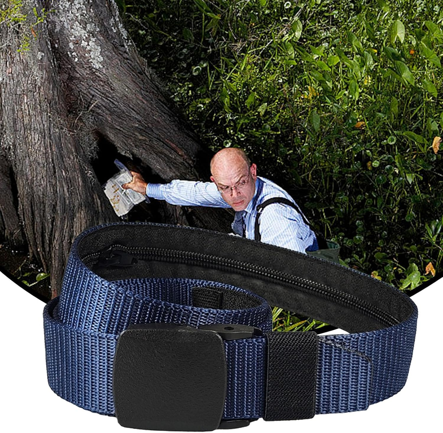 Money Belt for Travel, Security Money Belt, Belt with Money Pocket, Cashsafe Anti-Theft Wallet, Secure Comfortable Waist Belt for Valuables, Cash, Women, Passport, Darkblue, Siehe Beschreibung, See image number 1