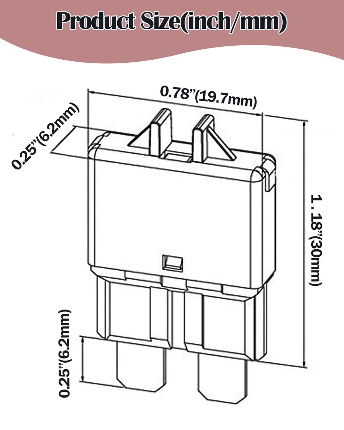 Resettable Standard Blade Fuse 3A ATC Automotive Fuse ATO Manual Reset Fuses Manual-Reset Blade Circuit Breaker for Boat Truck SUV Car Motorcycle 32VDC Fuses Assortment Kit image number 2