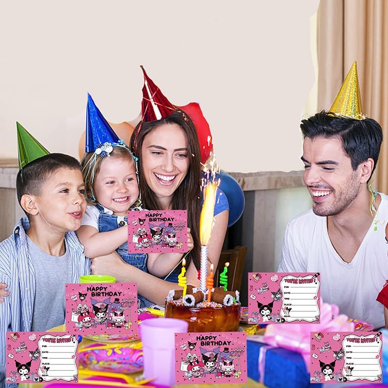 Kuromi Children'S Birthday Invitation Cards Kuromi Birthday Invitations Kuromi Invitations Birthday Invitation Cards School Sanrio Birthday Card Kuromi Invitation Cards image number 1