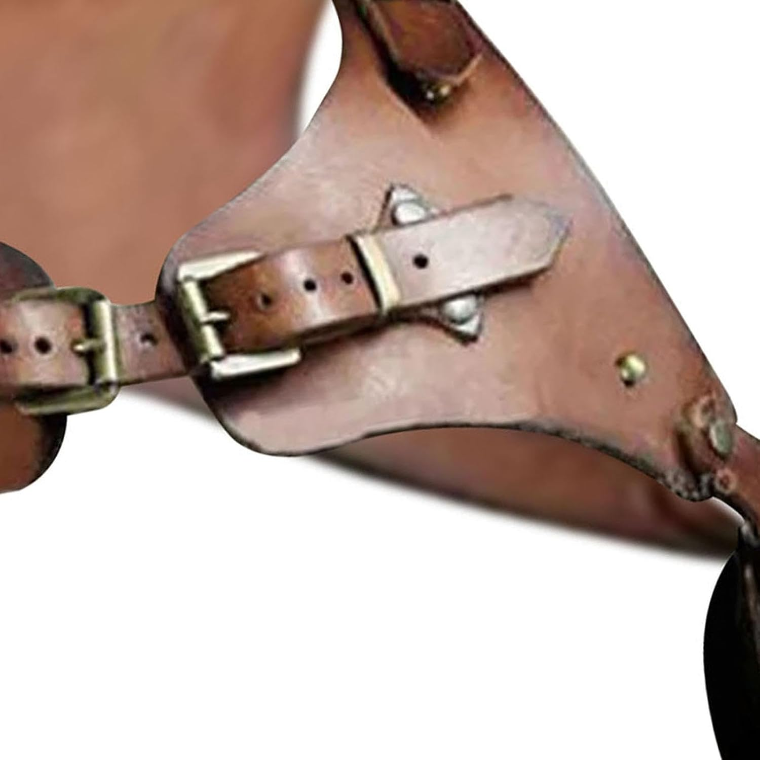 Perfeclan Medieval Body Chest Harness Shoulder Chest Armor PU Leather Adjustable Retro Costume Accessories for Nightclub Cosplay Knight image number 4