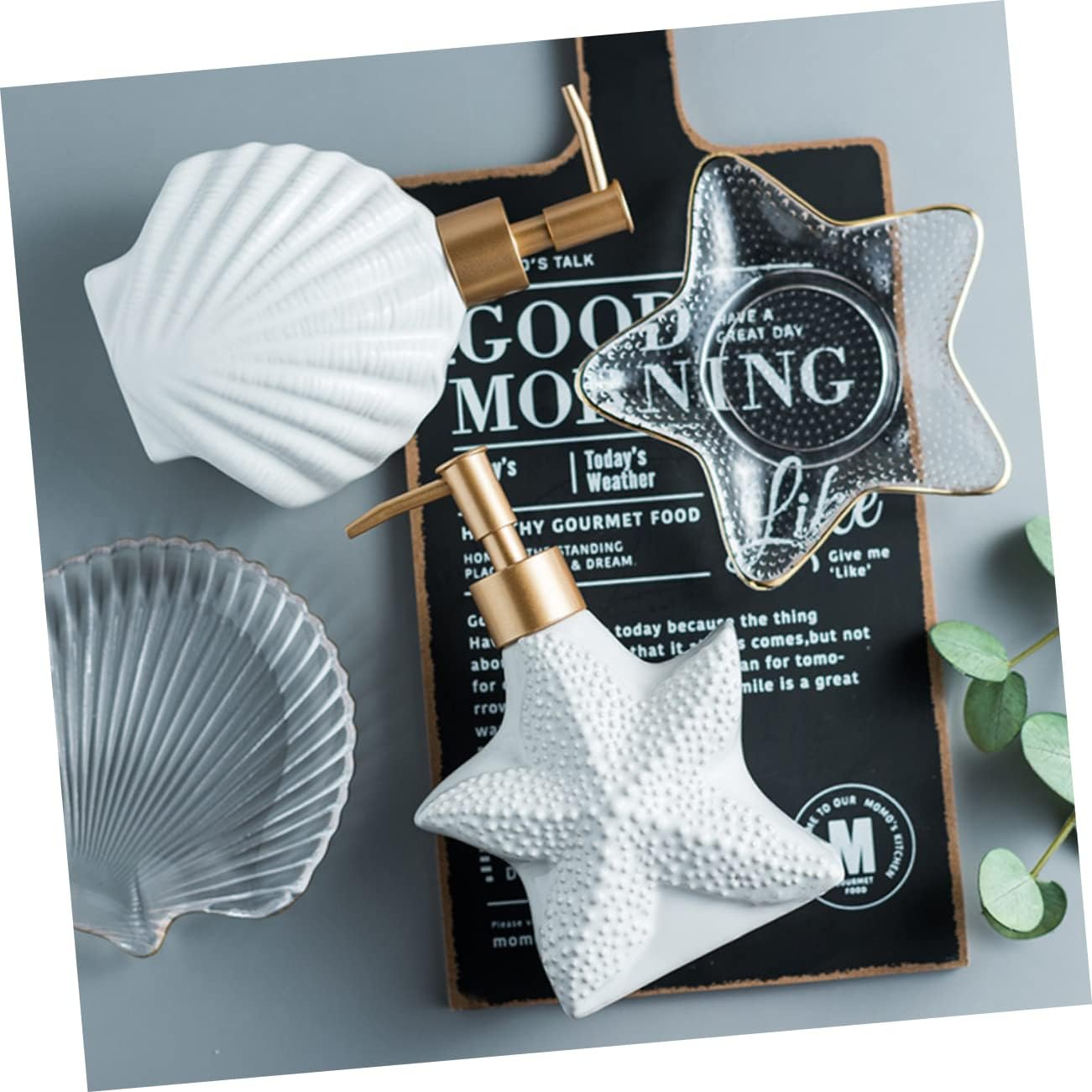 FELTECHELECTR Ceramic Bathroom Dispensing Bottle Hand Soap Pump Slim Compact Dispenser image number 1