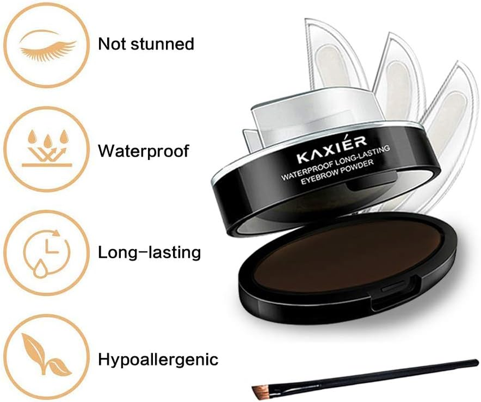 Gl-Turelifes Waterproof Eye Brow Stamp Powder Perfect Eyebrow Power Seal Nature Eye Brow Powder Delicate Shape Light Brown image number 1
