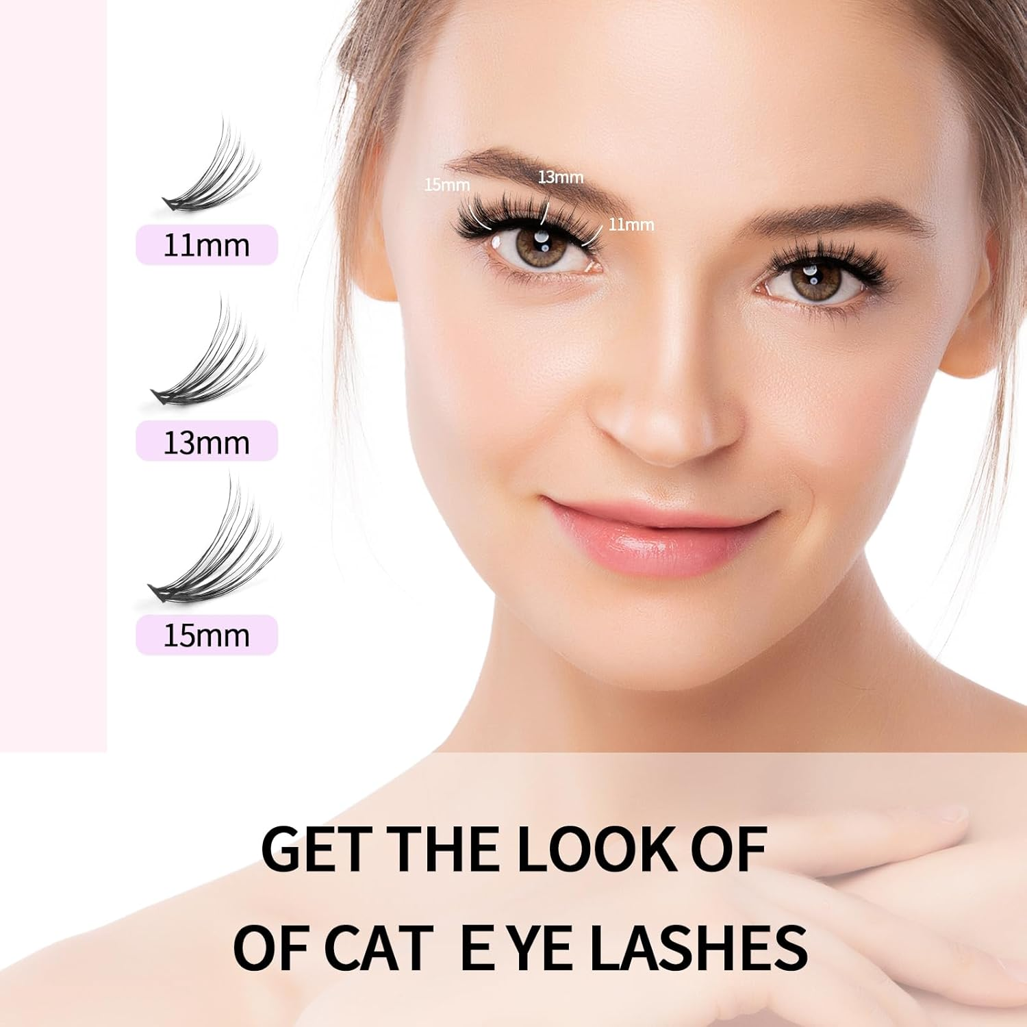 MAGEFY Fake Eyelashes 240 Clusters 11-15Mm Eyelash Expansion Cluster Mixed Tray Curling C Single Eyelash Cluster DIY at Home image number 3