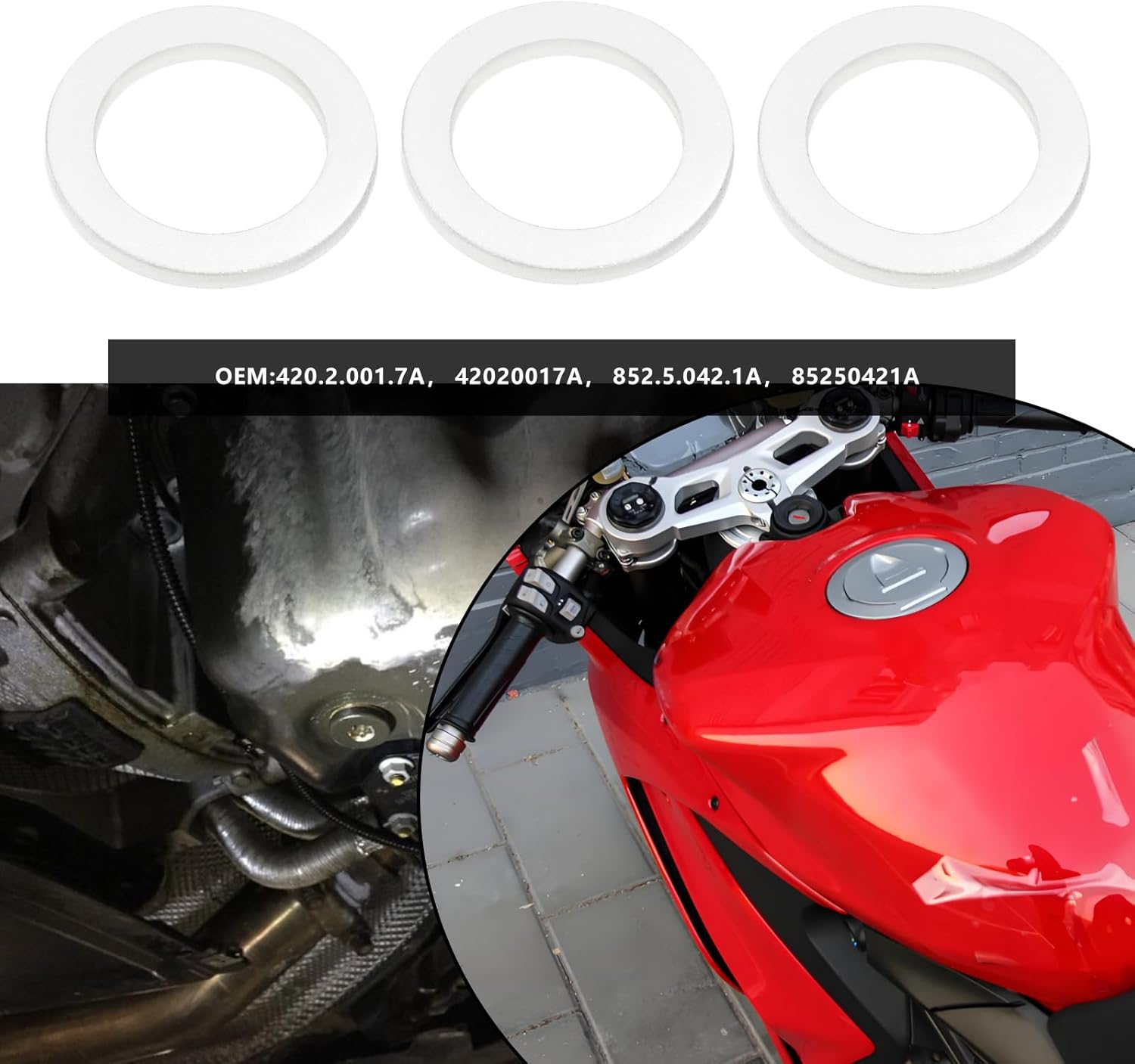 SG Store 10Pcs Sump Plug Aluminium Washer Oil Drain Plug Gasket 18Mm X 12Mm X 1.5Mm 420.2.001.7A 42020017A Compatible with Aprilia AF1 125 1988-1993 image number 4