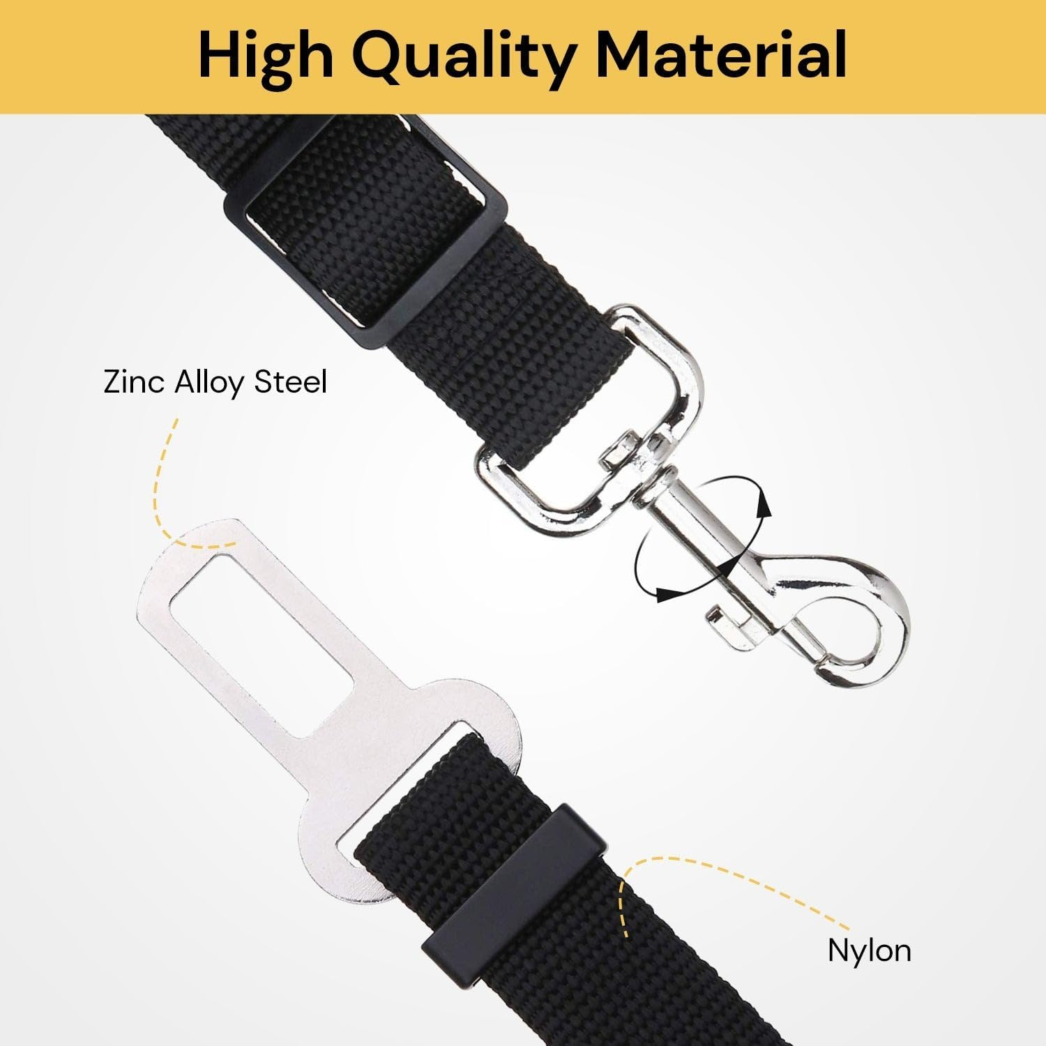 Spendeal 3 PCS Dog Seat Belt for Car, Adjustable Nylon Pet Seatbelt, Supports All Cars, Seatbelt for Dogs in Cars, Dog Car Leash Seat Belt, Cats and Ferrets Seat Belt Harnesses (Black+Purple+Blue) image number 1