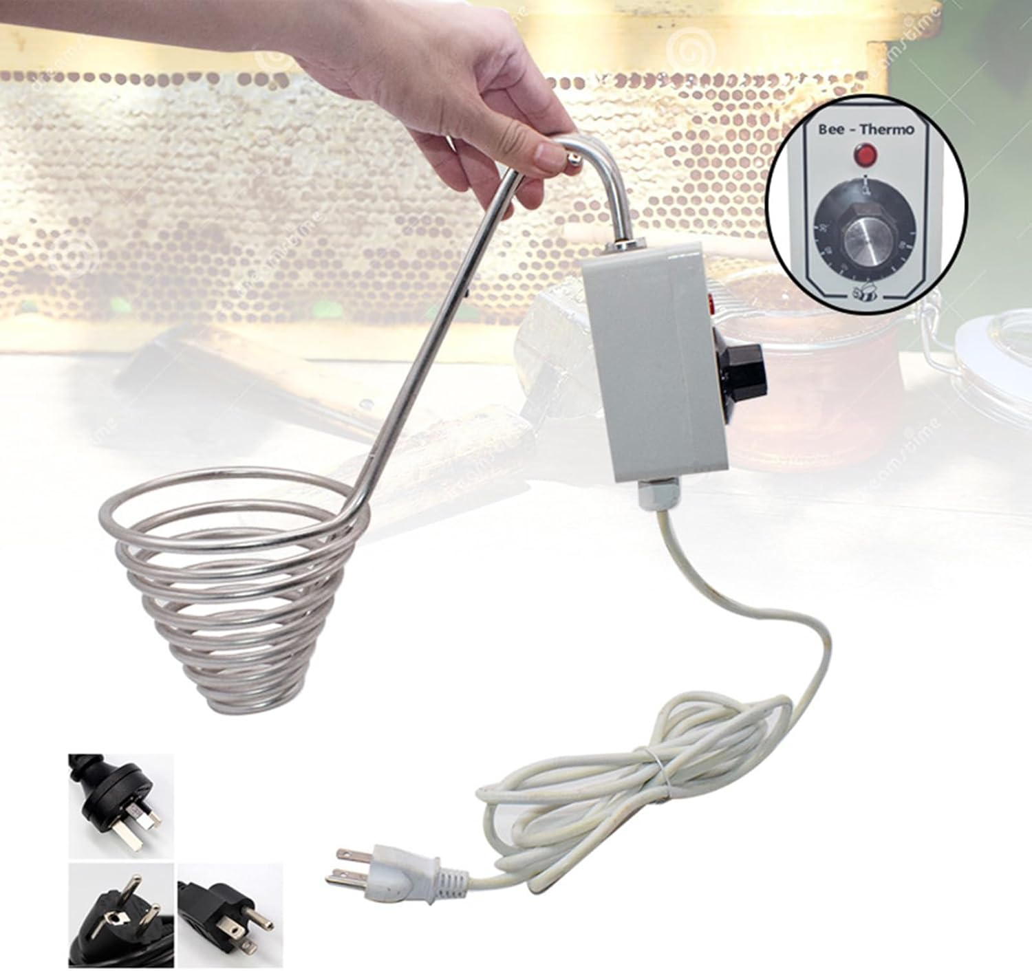 Heating Circle Honey Melter, Stainless Steel Honey Filter Heater Honey Extractor with Temperature-Adjustable Beekeeping Equipment for Beekeeper