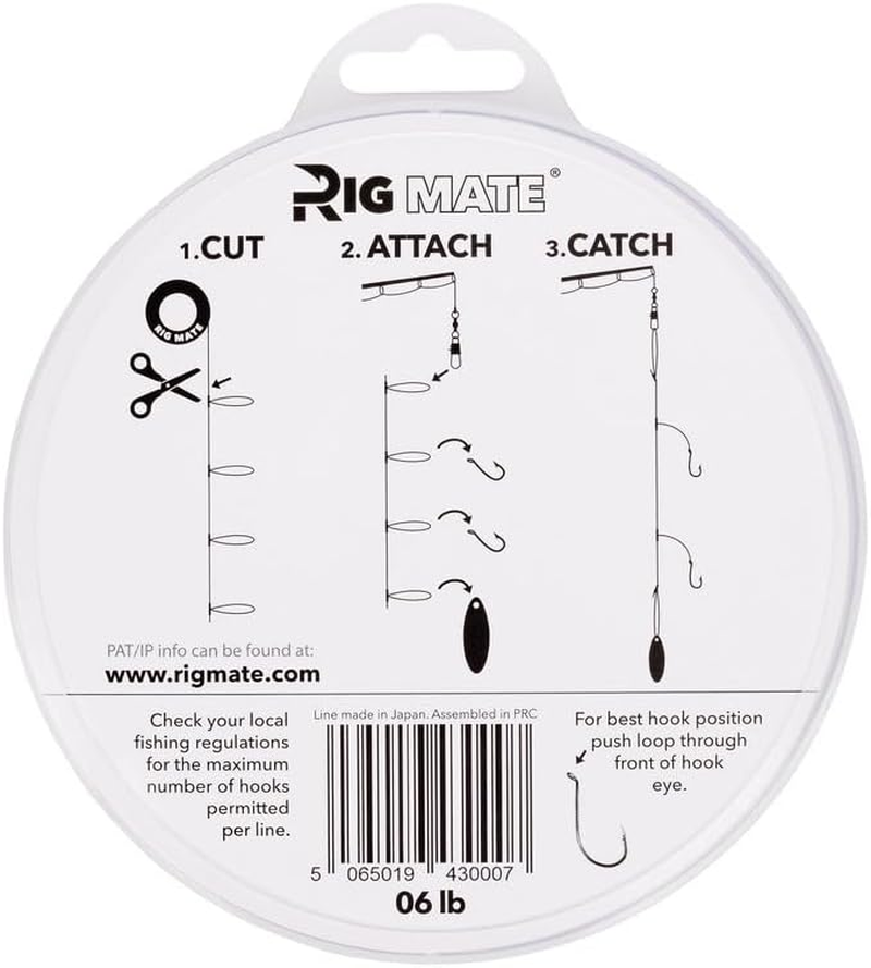6 Lb Pre-Tied Dropper Loop Rigs. Fishing Line Spool. Loops 18 Inches Apart with 5.5 Inch Loop Size. Perfect for Saltwater & Freshwater Fishing. Perfect for Snapper & Other Bottom Feeding Fish. image number 1