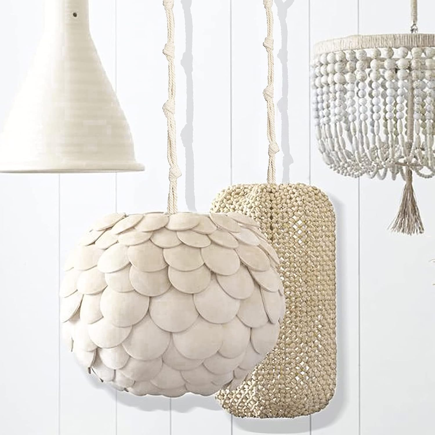 Plant Hangings Basket Extender Ropes, 5Pcs Macrame Plant Hanger Extender Ropes,Handmade Plant Hangings Basket Extender Ropes,Macrame Beige Plant Hanger Extender Ropes,Plant Hanger Extender Ropes image number 3