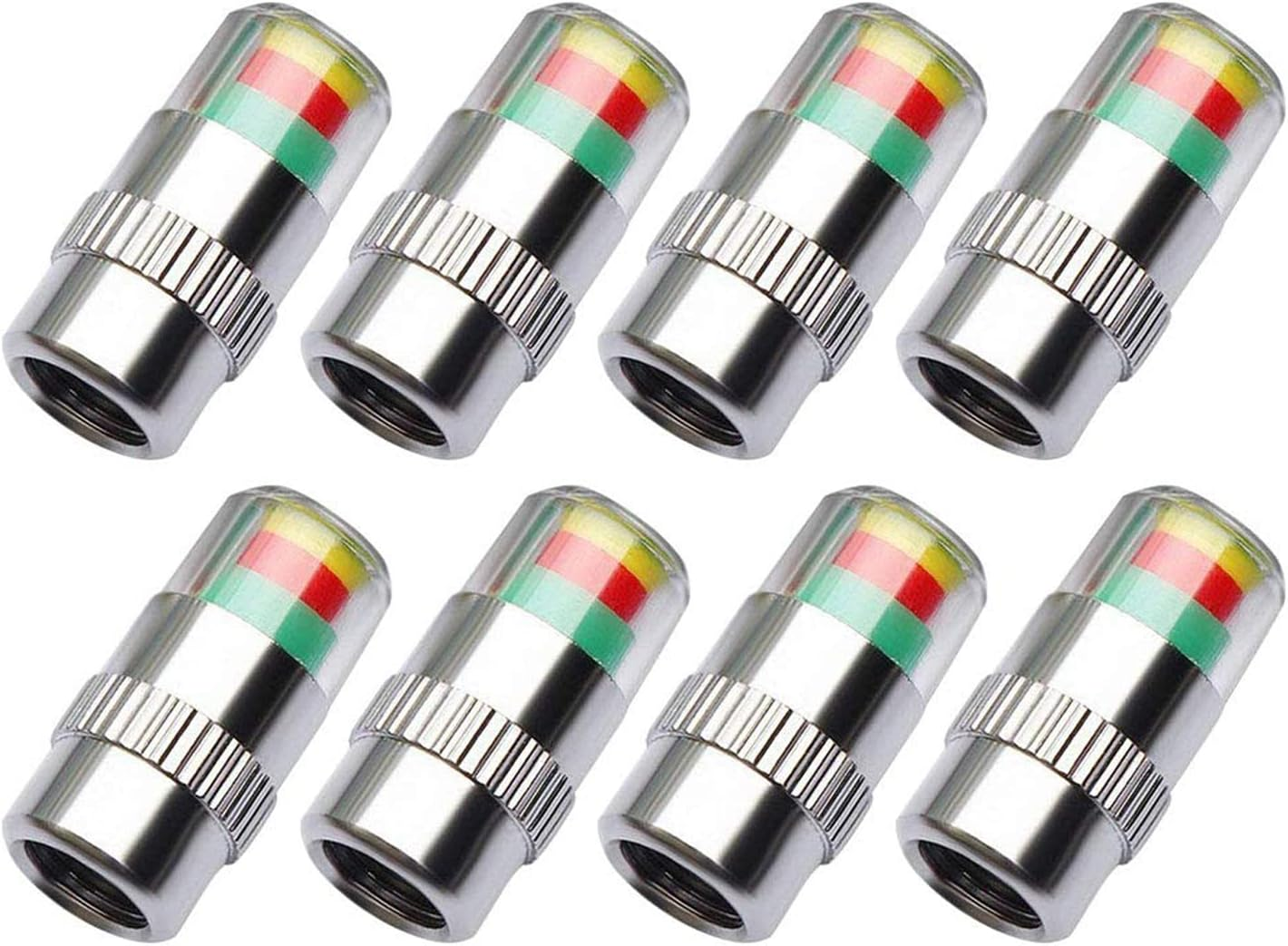 ANKIA 8Pcs 2.4Bar 36PSI Car Tire Pressure Monitor Valve Stem Caps Sensor Indicator 3 Color Eye Alert