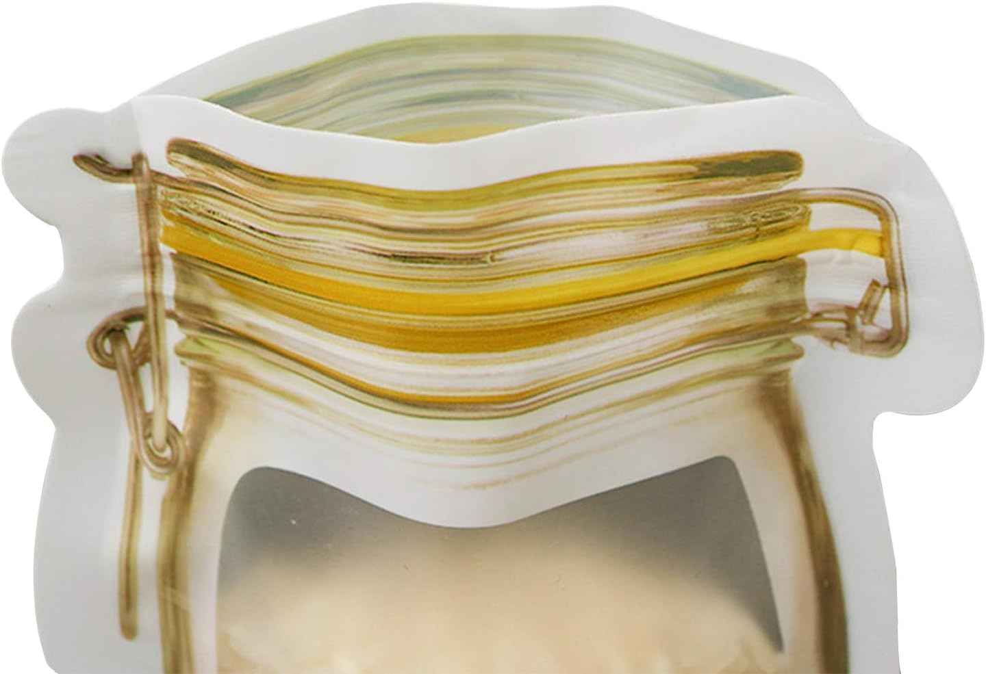 Mason Jar Bags Yellow, 20 Pcs Reusable Airtight Seal Food Storage Bags Leak-Proof Saver Bags for Travel Camping, 8 OZ image number 6