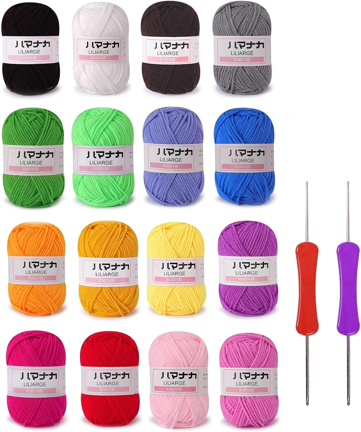 Knitting Yarn 16 Pack Soft Yarn for Crocheting and Knitting Craft Project Acrylic Crochet Yarn Ball image number 5