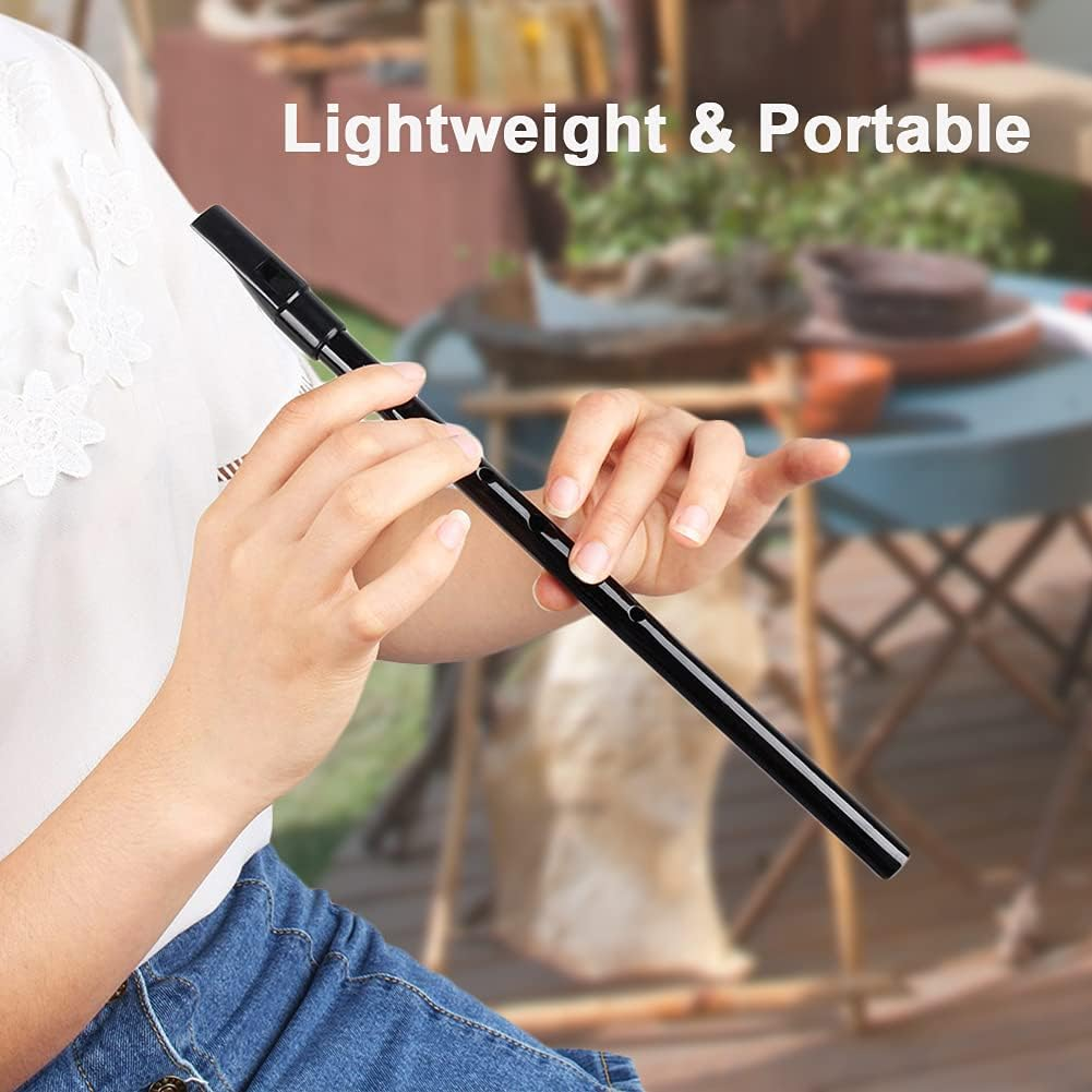 CDQL Irish Whistle, Low D Whistle, Multicolor Copper, Traditional Irish Whistle, Key of D, Wind Instrument with Storage Bag (Black), CDQLEYG6G7BK92-05