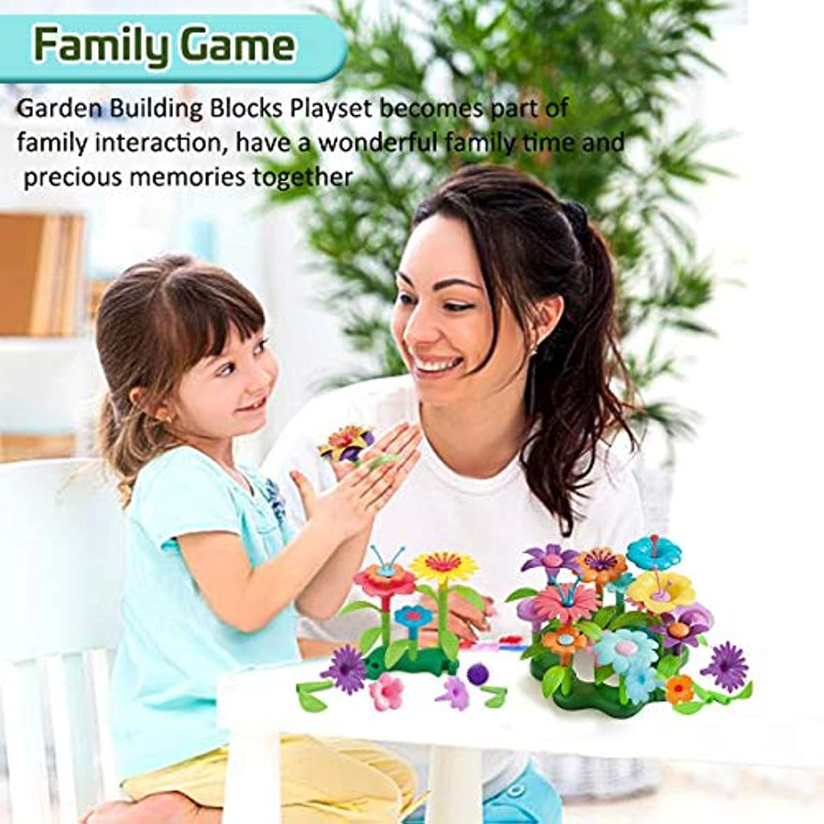 Flower Garden Building Set 98 PCS Arts and Crafts for Girls 11 Colors Birthday Gifts 3-6 Year Old Girls image number 1