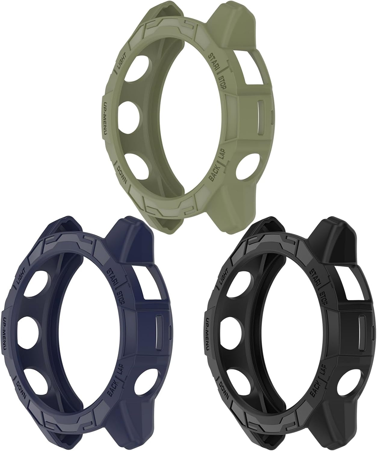 Chofit Cases Compatible with Garmin Epix Pro Gen 2 47Mm/Fenix 7 Pro/Fenix 7 Case, TPU Protective Cases for Watch Frame Protector Accessories (Black+Blue+Green) image number 2