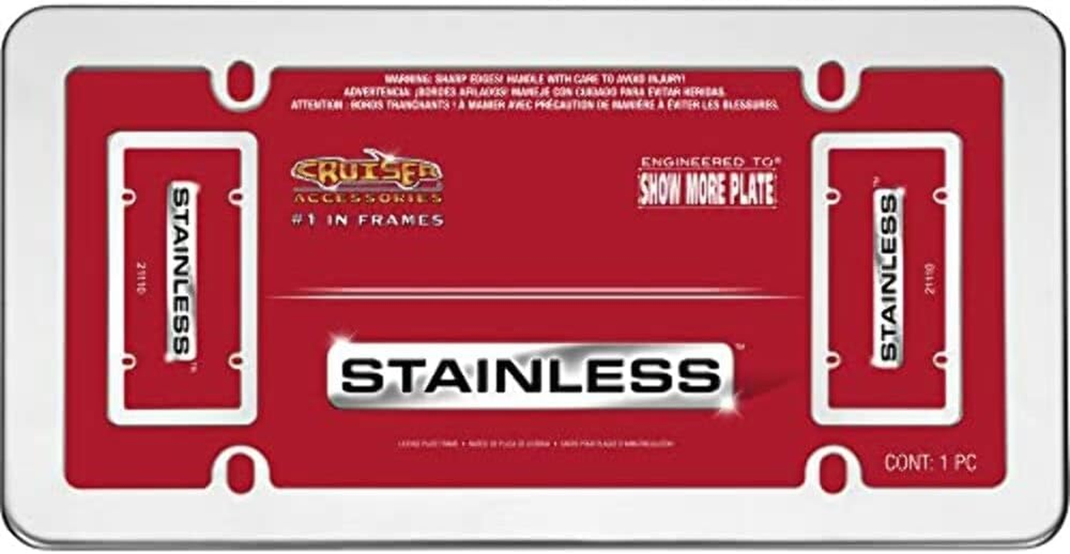 Cruiser Accessories 21010 Stainless Steel Elite License Plate Frame Stainless 1 Frame Stainless Steel image number 4
