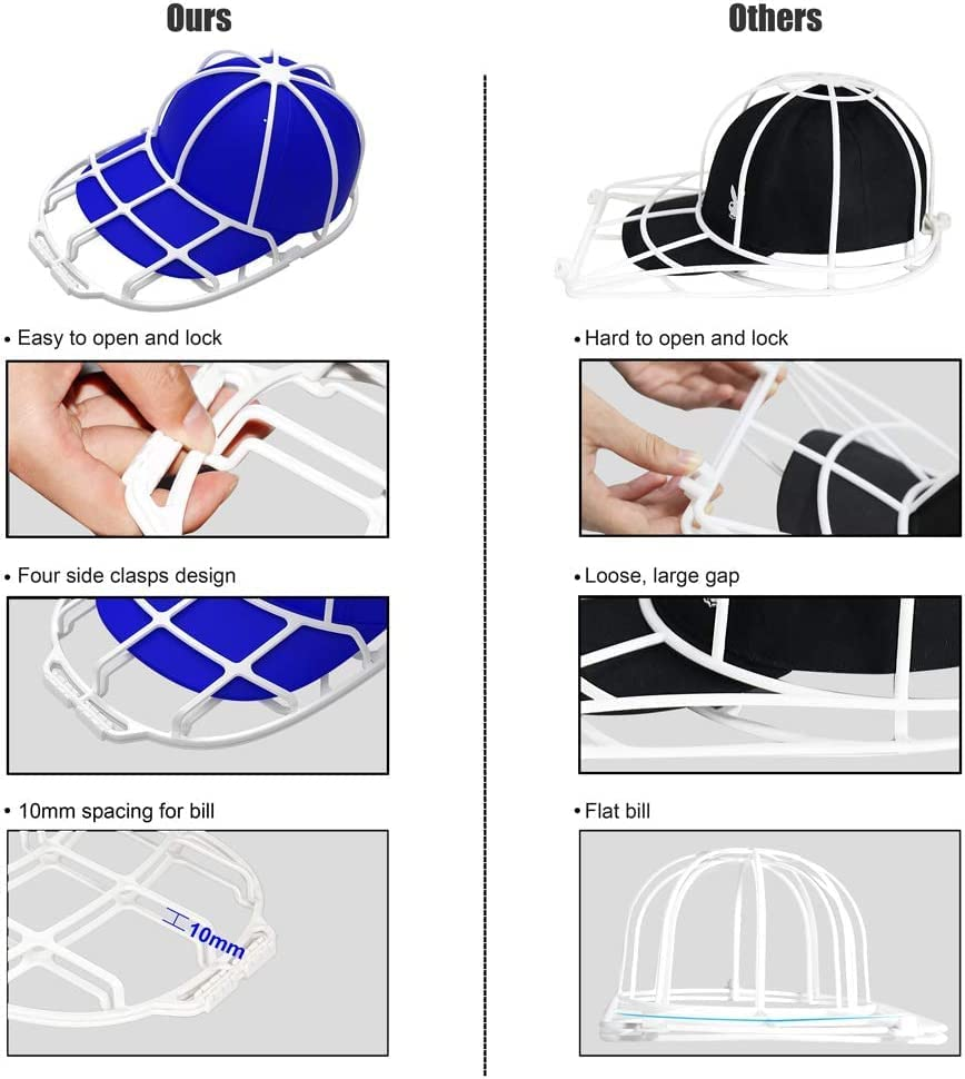 Hat Washer for Washing Machine,Cap Washer,Baseball Cap Washers,Baseball Hat Cleaner/Cleaning Protector,Ball Cap Washing Frame Cage Hat Washing Holder,Ball Cap Shaper