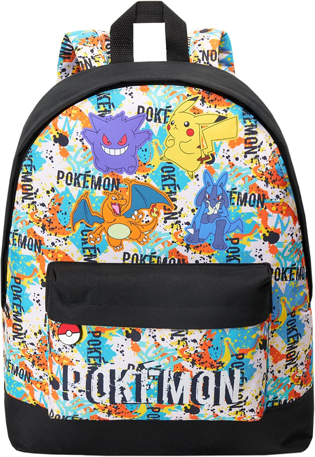Pokemon Backpack for Kids Teenagers Pikachu Rucksack School Bag with Zipped Pockets Adjustable Straps Charizard Daypack for Travel Sports Anime Gifts