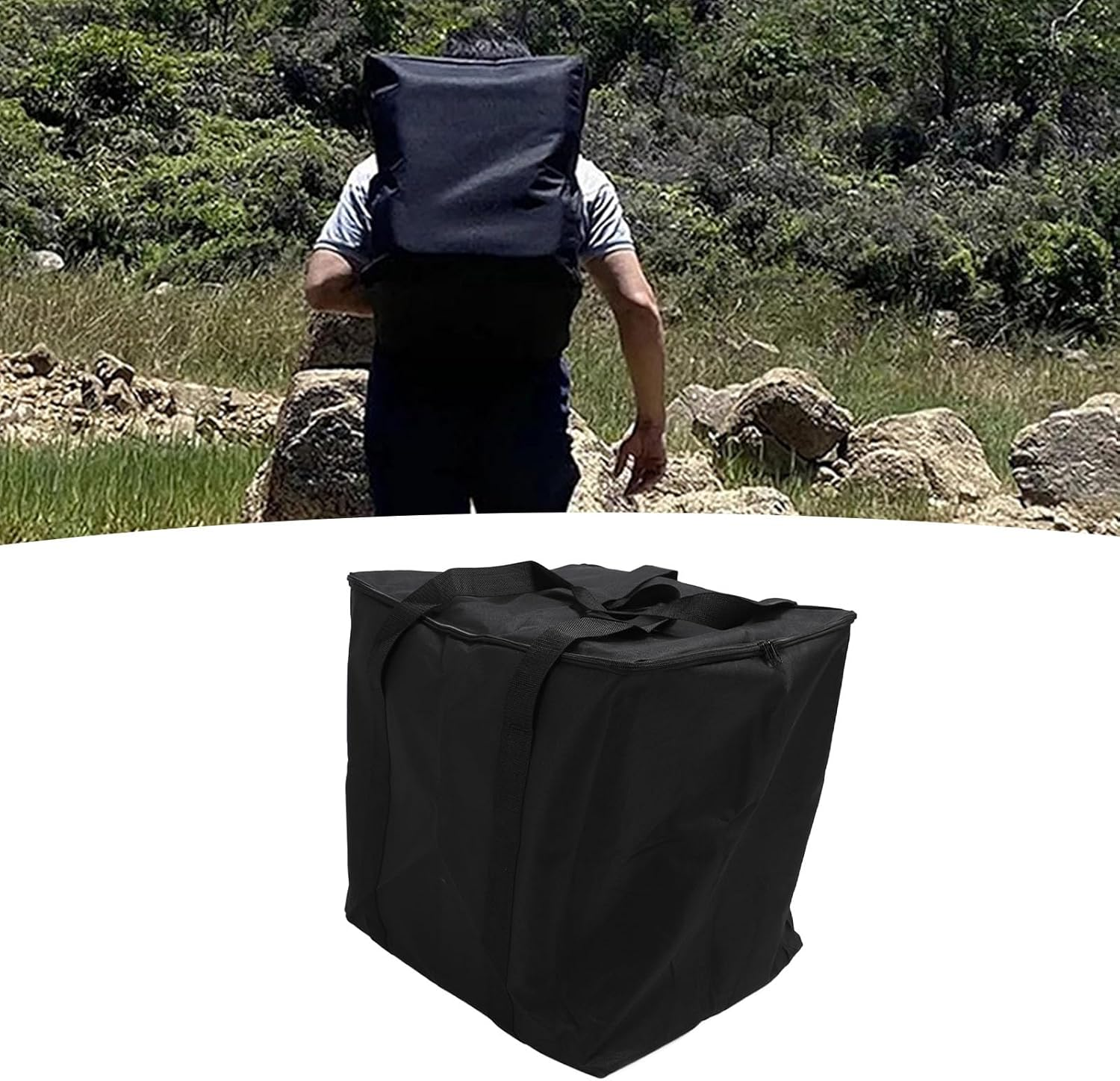 TOPINCN Sturdy Portable Toilet Protector Bag 5.3 Gallon RV Camping Potty Storage Bag for Adults [600D Oxford]
