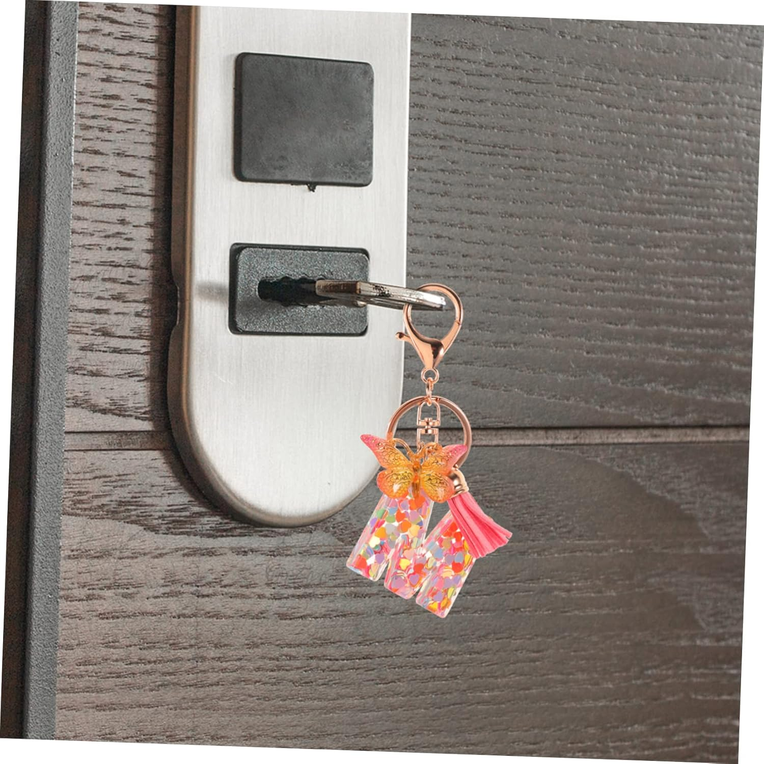 IWOWHERO 2Pcs Butterfly Alphabet Key Bulk Key Rings Girls Backpack Purse Key Chain for Car Keys Initial Letter Key Ring Letter a Keychain a Letter Keychain Bag Key Decor Decorative Keyring image number 4