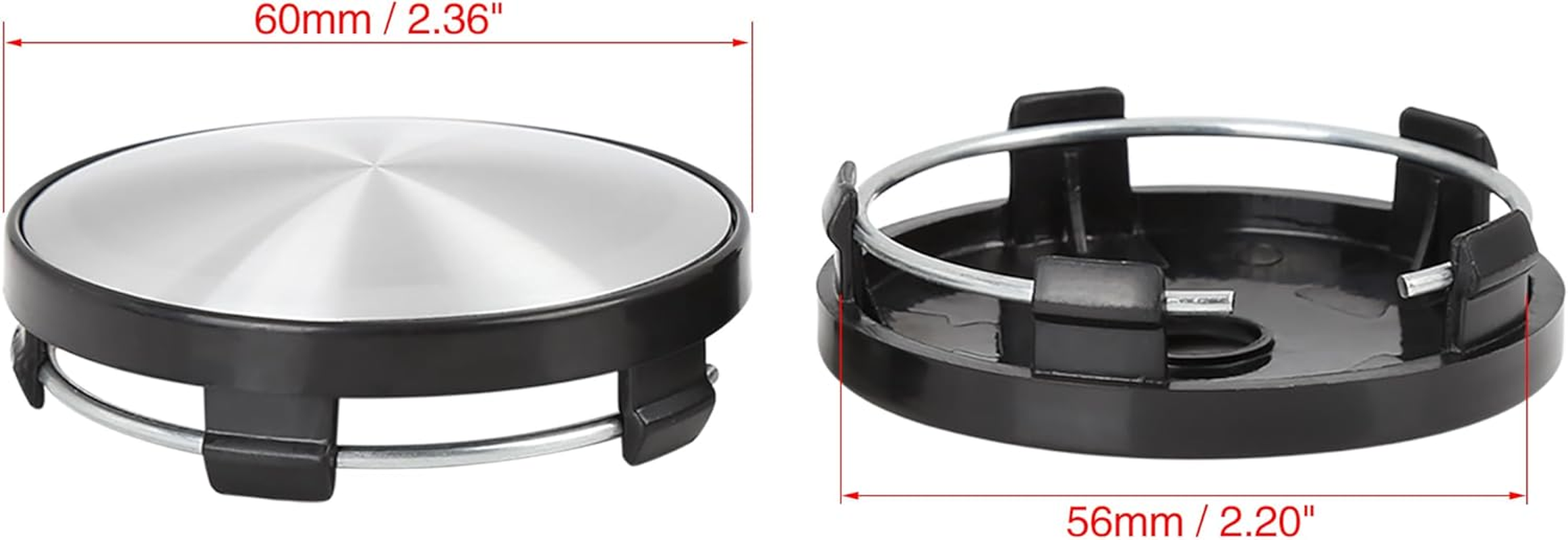 X AUTOHAUX 60Mm Dia 5 Clips Car Wheel Tire Tyre Rim Center Hub Caps Base Black 4 Pcs image number 3