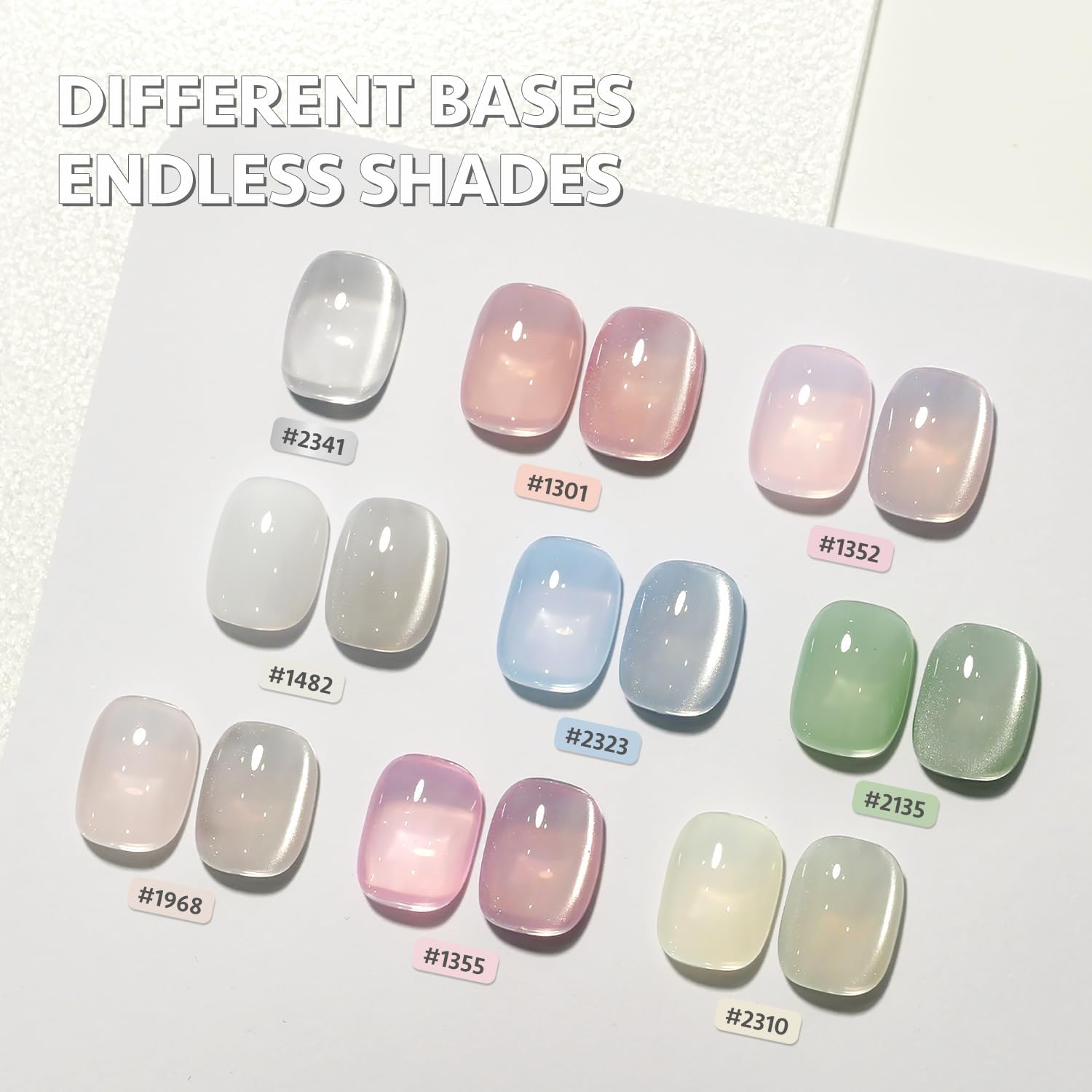 GAOY Glassy Cat Eye Gel Nail Polish, 16Ml Glitter Holographic Gel Polish with Magnet, Reflective Translucent UV Gel, 2341 Silvery Moonlight - Light Rose image number 3