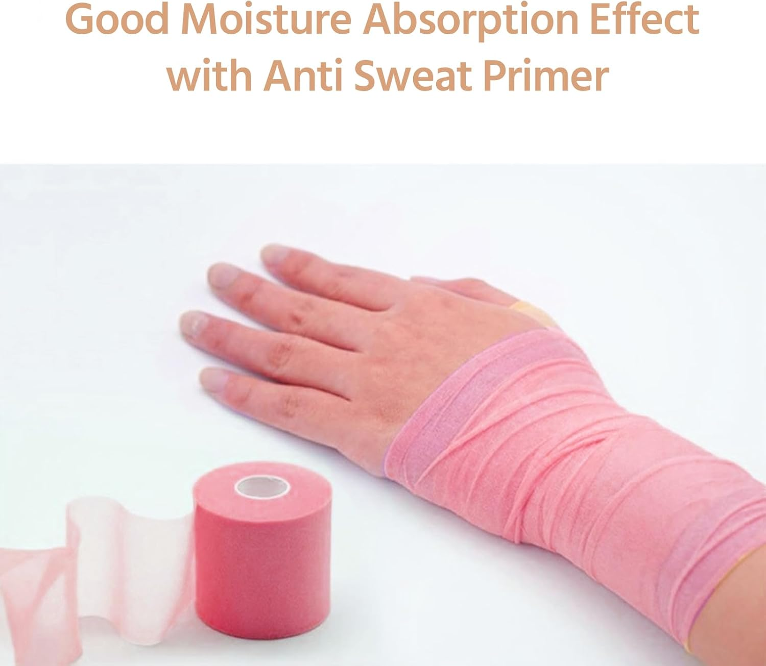 2Pack 22 Yards Pre-Wrap Athletic Tape Foam Underwrap Tape Sports Foam Underwrap Bandage Athletic Foam Tape for Wrists Elbows Knees Ankles Hair(Rose Color) image number 4