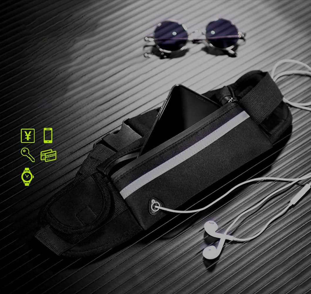 Running Belt, Waist Belt,Waist Pack Bag for Running,Hiking Cycling Workout,Reflective Runners Belt,Jogging Pocket Belt,Running Waist Belt,Money、Phone、Water Bottle Holder for Travelling