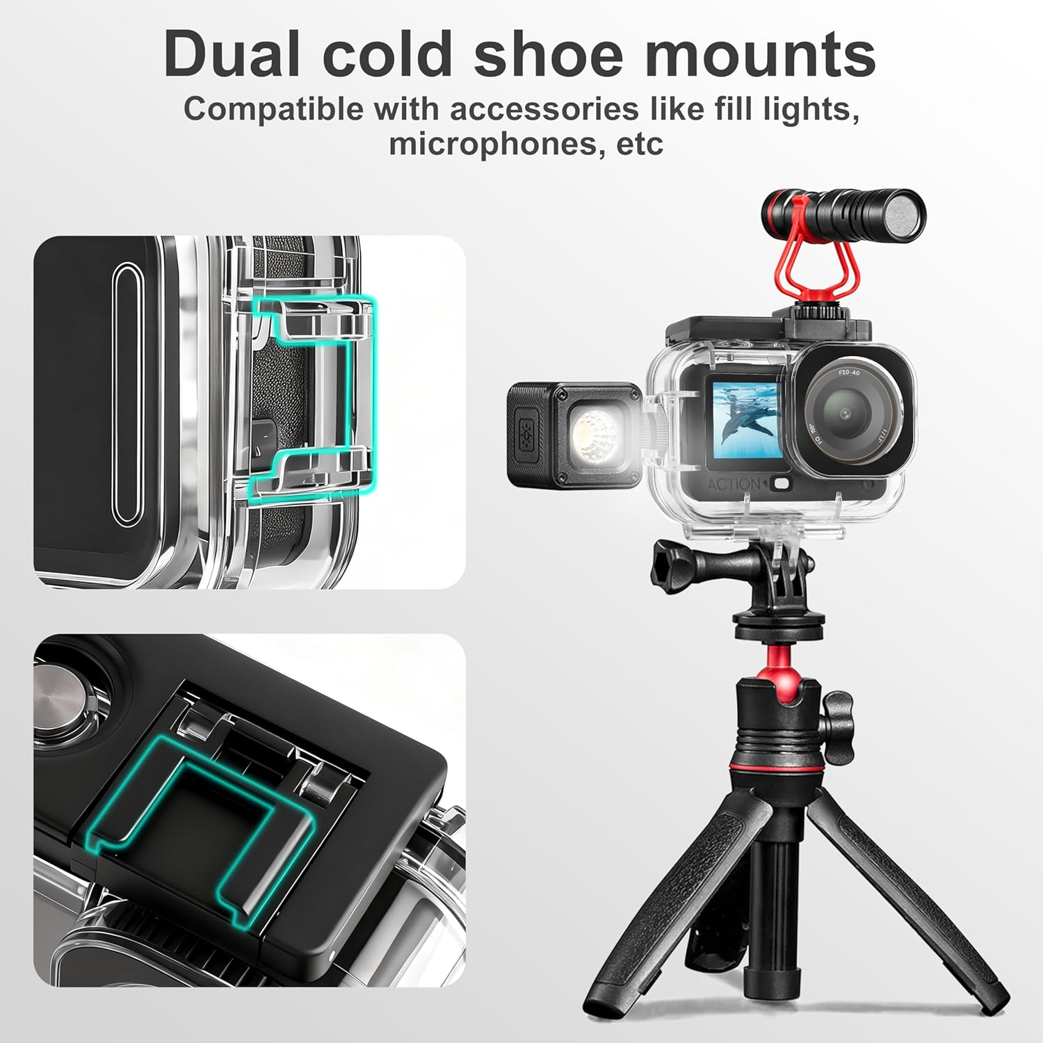 Fitstill 196FT/60M Waterproof Case Only Compatible for DJI Osmo Action 6,Underwater Diving Protective Cover Cage Shell Invisible Dive Housing for Action6 Camera Accessory image number 5