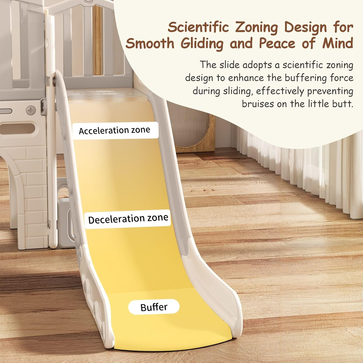 KIDBOT 7In1 Kids Slide Set with Basketball Hoop, Kid Playground Telescope Steps Activity Centre Tunnel Ring Toss Indoor Outdoor Playset Toy image number 5