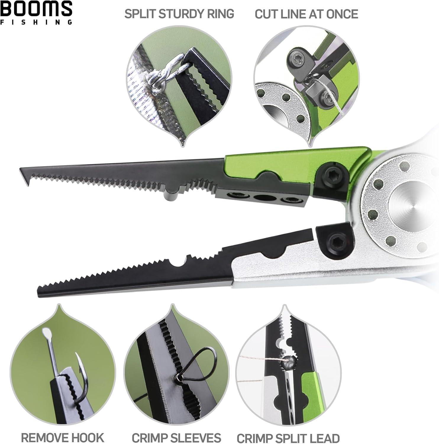 Booms Fishing X1 Aluminum Fishing Pliers Saltwater, Surf Fishing Tackle Kit, Fishing Multitool Hook Remover Braided Fishing Line Cutting and Split Ring with Coiled Lanyard and Sheath - Blue With Lock image number 3