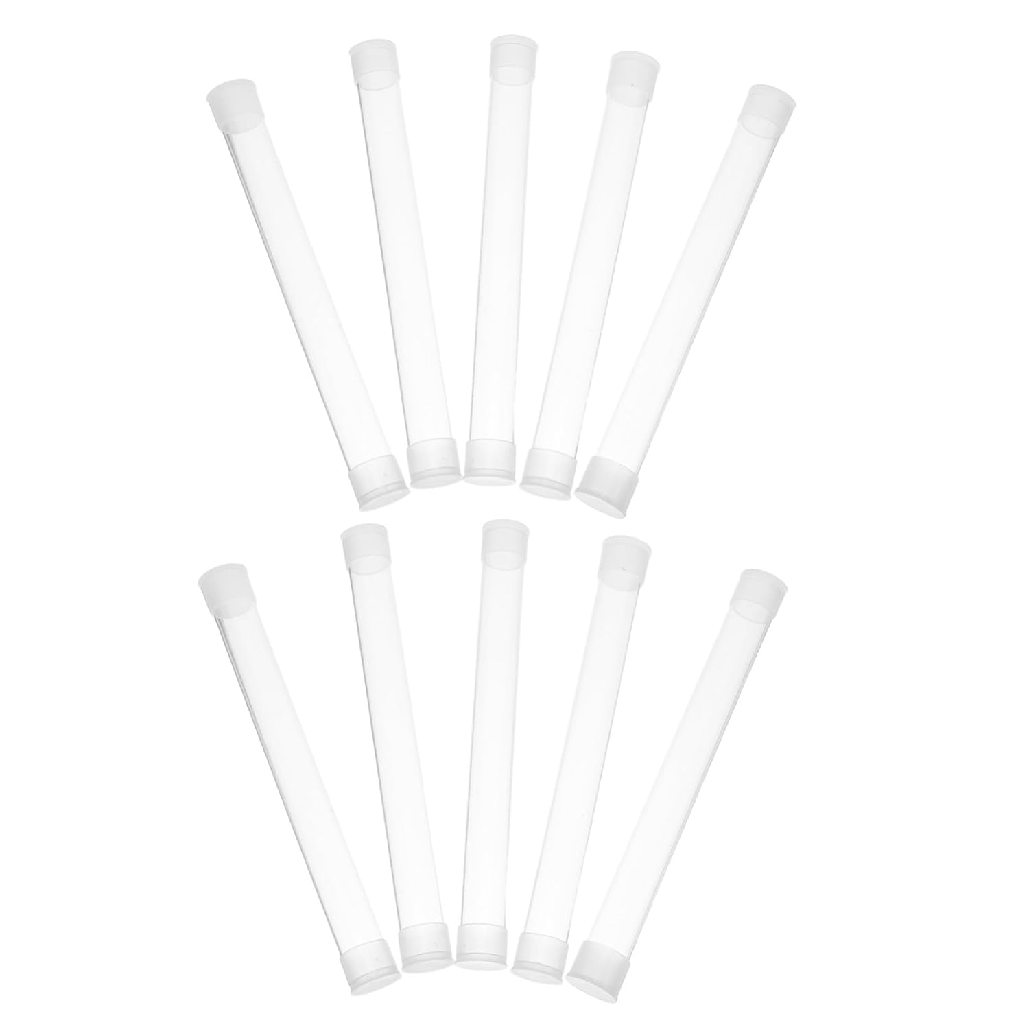 10Pcs Thermometer Protective Case Plastic Storage Tube with Dustproof Seal Compact Travel Organizer for Home and Outdoor Use image number 5