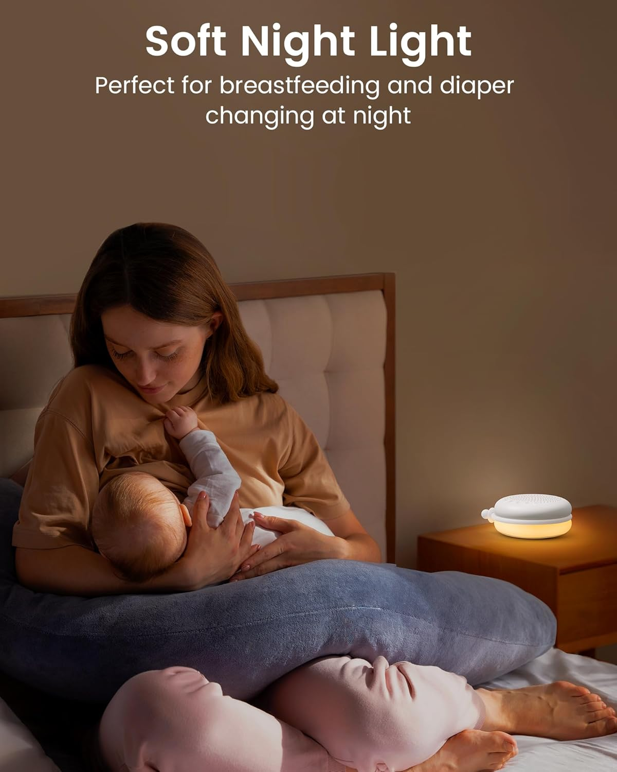 Glocusent 3-In-1 Portable Sound Machine for Baby, White Noise for Sleeping, Night Light & Phone Connected Speaker 34 Sounds Timing Function 1000Mah Large Battery Designed for Travel Deep Restful Sleep image number 1
