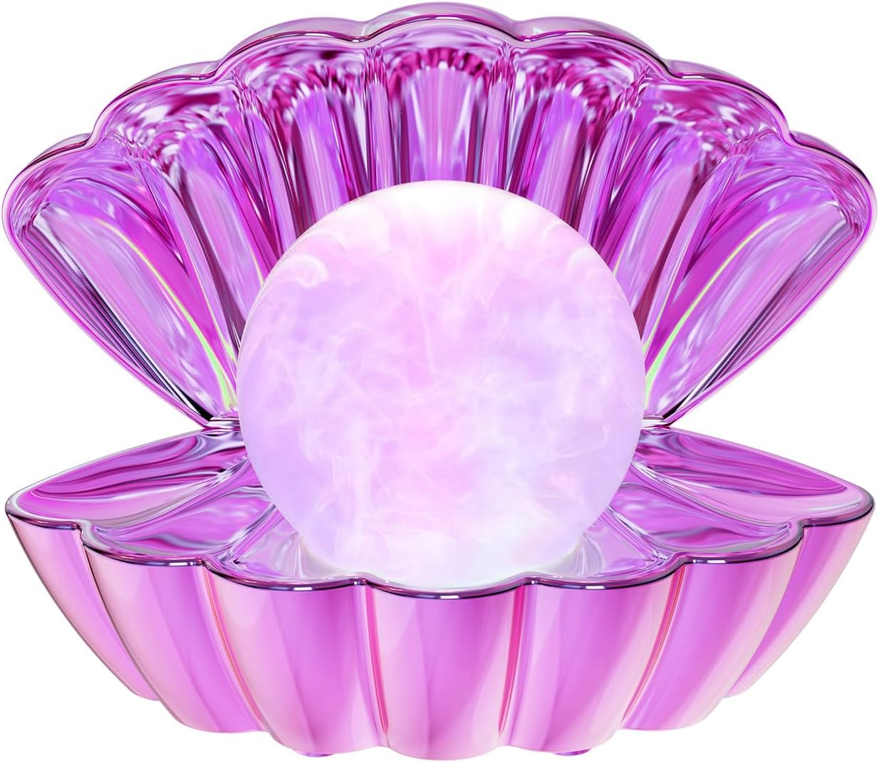 LKUA Shell Pearl Beach Themed Night Light, RGB 8 Colors Changing Mood Shell Pearl Lamps, Bedside LED Clamshell Portable Night Lights for Bar (Pink) image number 6