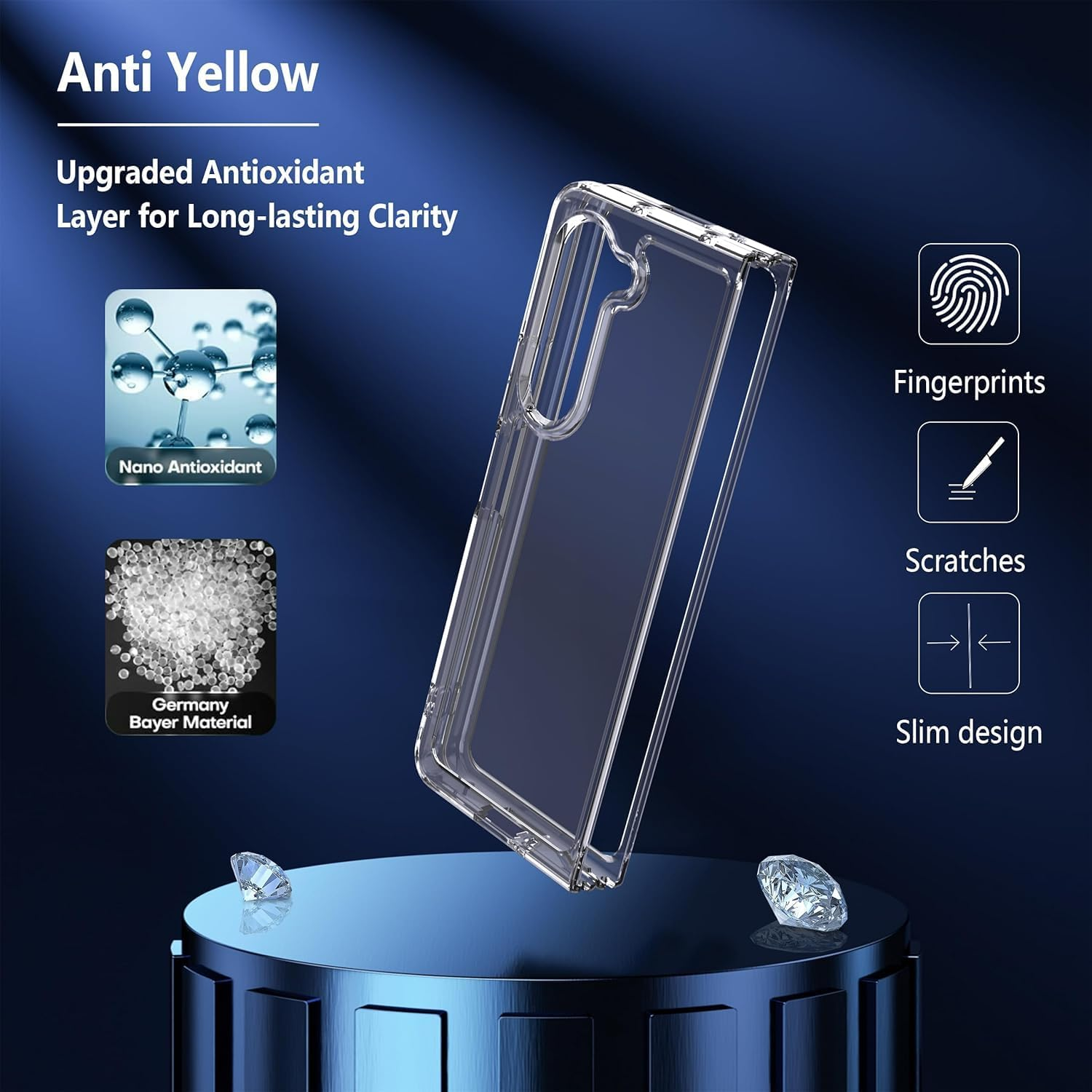TR4U the Resource for You Clear Case Compatible with Samsung Galaxy Z Fold 6 [Anti-Yellowing][Military Grade Drop Protection], Hard Back Cover, Clear Case Compatible with Samsung Z Fold 6 7.6" (2024) image number 2