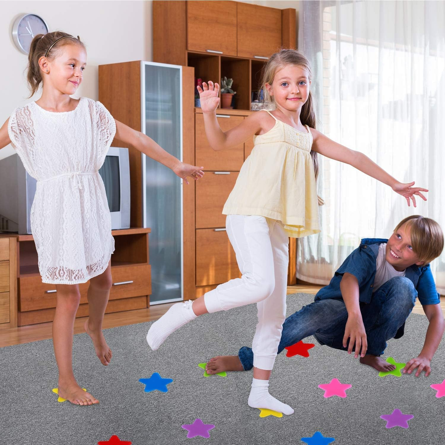 Stars Floor Spot Dots Carpet Spots Carpet Markers,48Pcs Sports Spot Mark Colorful Five-Pointed Star Sticker Color Floor Mark Floor Mark Gym Carpet Mark Sticker,Colorful Floor Spots Star Carpet Markers