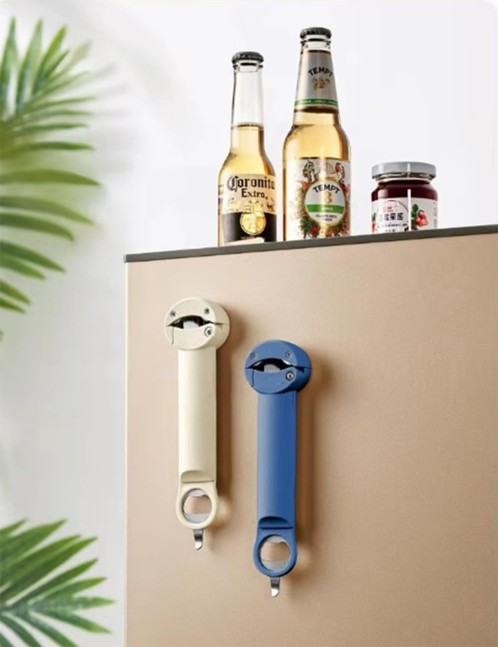 Multifunctional Retractable Bottle Opener,Jar Opener Bottle Opener, Adjustable Multifunctional Can Opener Jar Lid Gripper, for Weak Hands, Senior Arthritis (White) image number 3