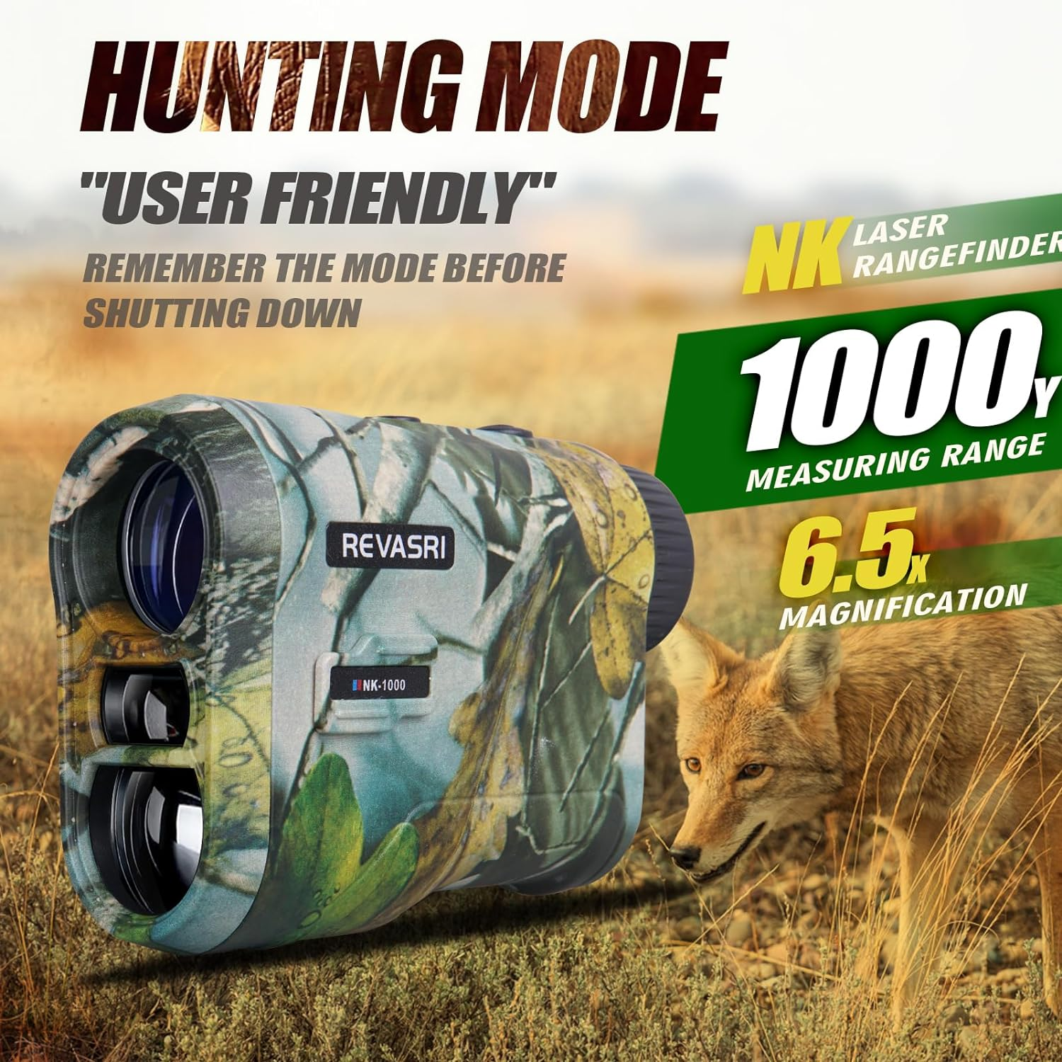 REVASRI Hunting Laser Rangefinder with Rechargeable Battery 1000 Yards Hunting Range Finder with Target Acquisition Technology Easy-To-Use Clear Accurate Rangefinders for Hunters image number 2