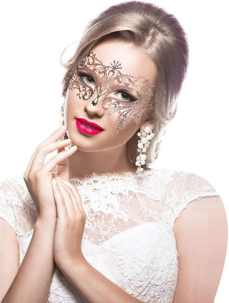 Women'S Laser Cut Metal Halloween Mardi Gras Party Mask image number 2