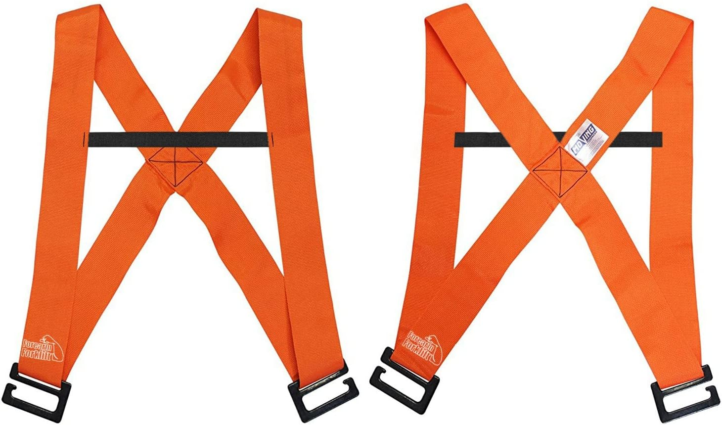 Forearm Forklift Harness - Offer Is for 2 Harnesses, These Harnesses Convert Forearm Lifting Straps (ASIN B008ASBLJI) into a Complete Over-The-Shoulder Moving Strap Set, 800 Lb Load Limit, Orange image number 1