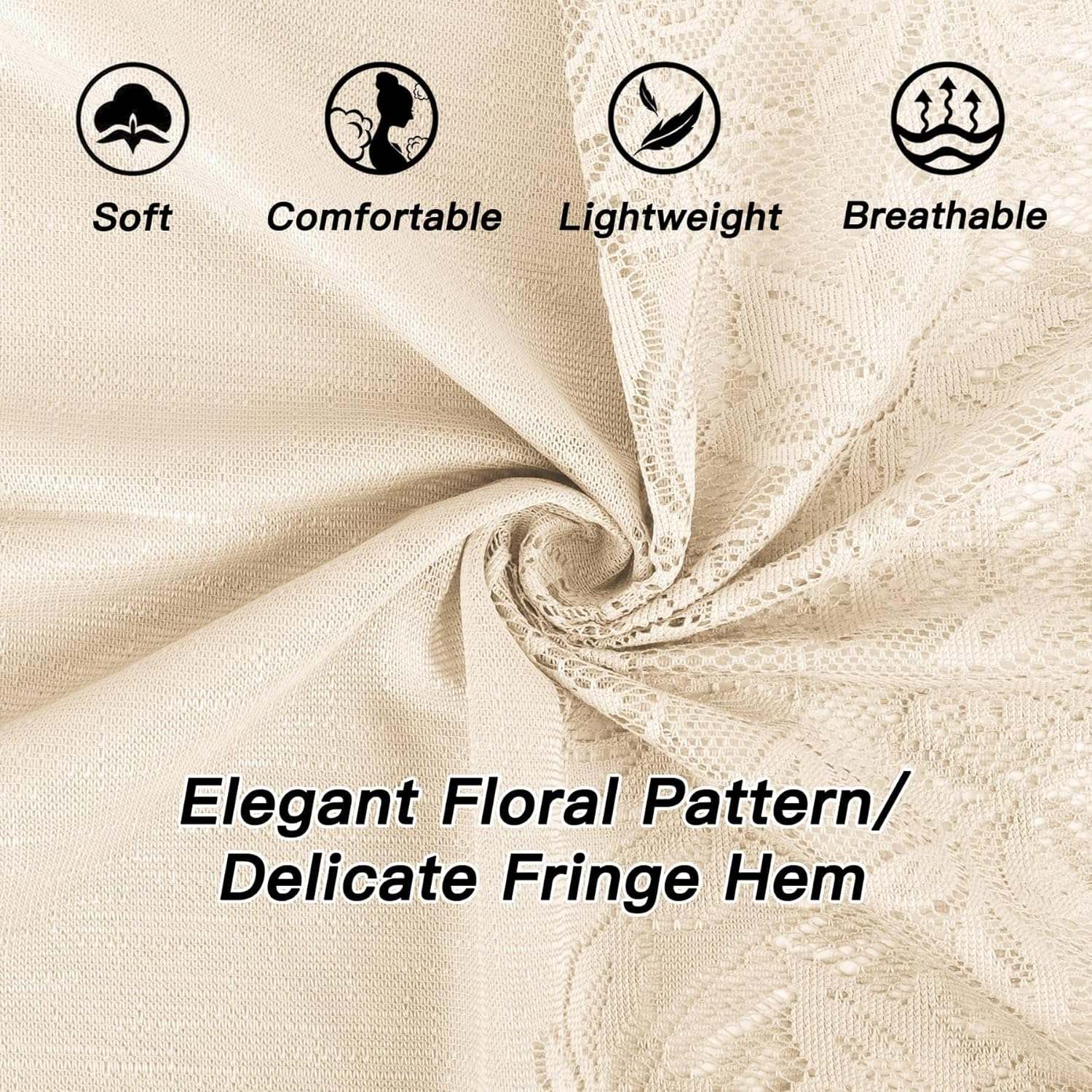 Pashmina Shawls and Wraps - Chiffon Shawl Wedding Evening Scarf for Women - Beige-B image number 3