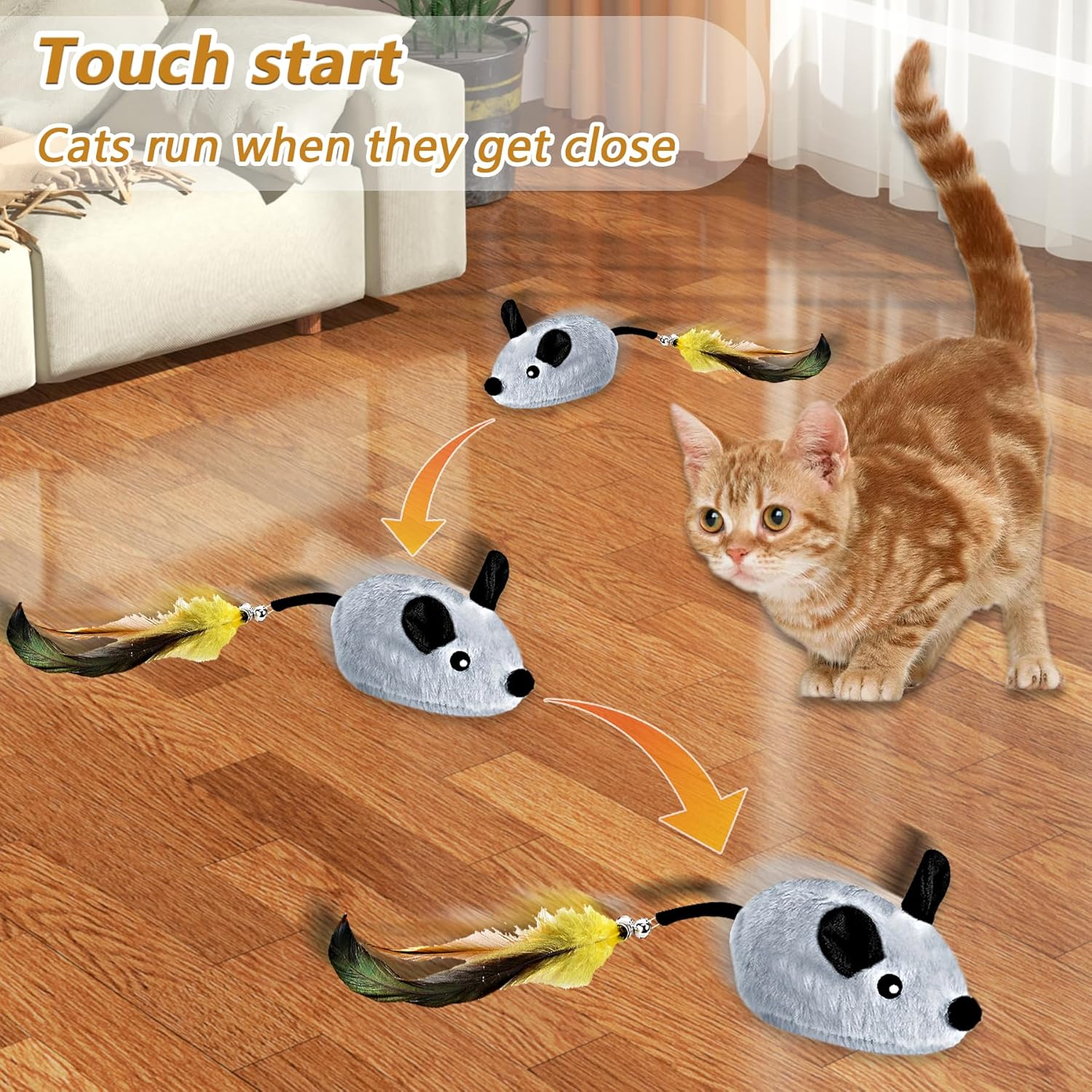 Cat Mouse Toys, Automatic Moving Mouse Toy, Intelligent Cat Mice Toys, Interactive Cat Toys, Mouse Toys for Indoor Cats/Kittens