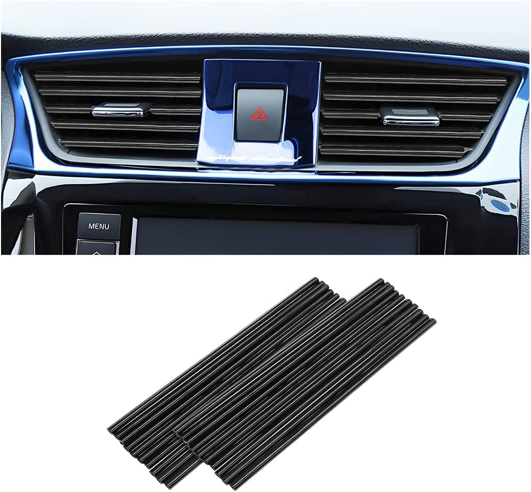 20 Pieces Car Air Conditioner Decoration Strip for Vent Outlet, Universal Waterproof Bendable Air Vent Outlet Trim Decoration, Suitable for Most Air Vent Outlet, Car Interior Accessories (Red)