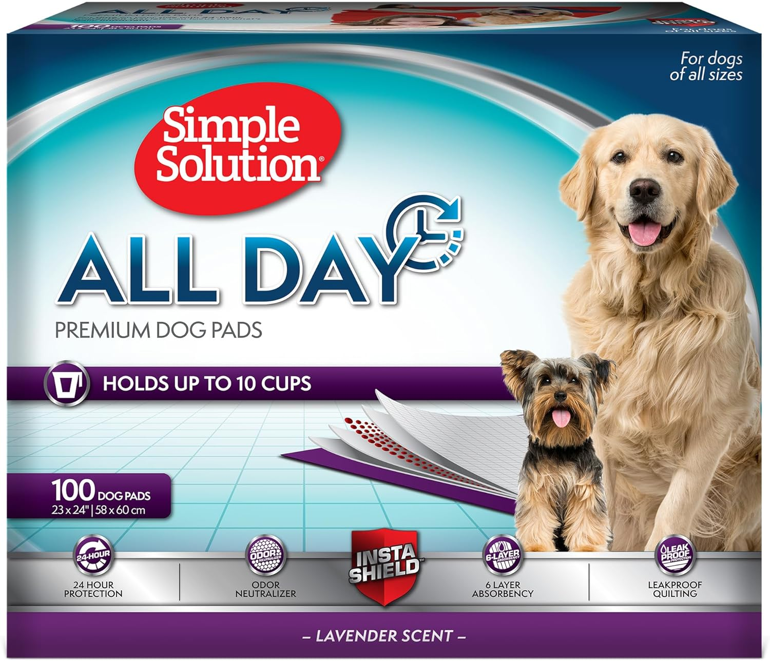 Simple Solution All Day Premium Dog Pads, 58 X 61Cm, 100Pk image number 1