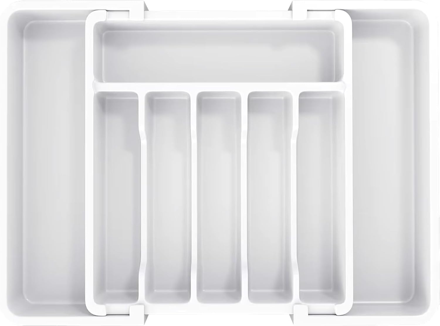 Sophistik Drawer Organiser, Extendable Cutlery Tray - Adjustable, Durable Design in Black, Grey, and White &ndash; Perfect for Kitchen Utensils, Cutlery, and Drawer Organisation (Grey)