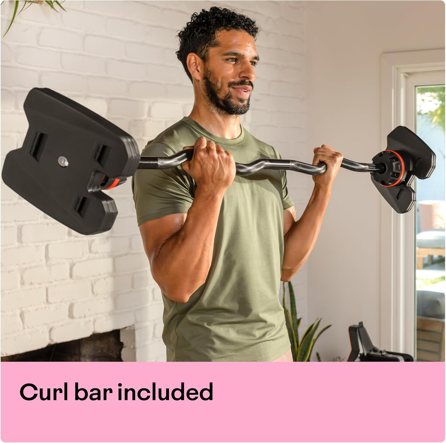 Bowflex Selecttech 2080 Adjustable Barbell and Curl Bar, 9-36 Kg, Black/Red image number 6