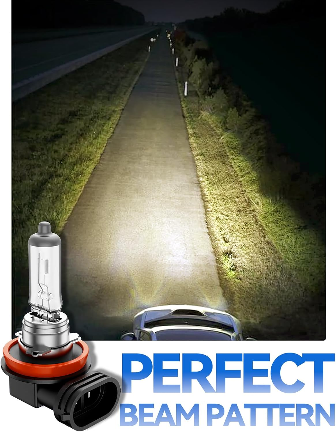 H11 Headlight Bulbs, 2Pcs 12V 55W H11 Halogen Bulbs Replacement for Car Truck Headlight Bulb, 3800K Amber Yellow image number 4