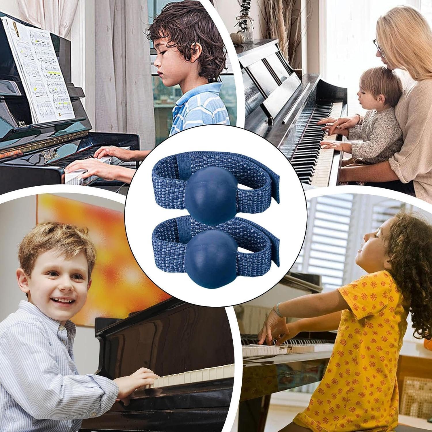 Piano Hand Posture Corrector,Wearable Piano Hand Corrector | Silicone Finger Trainer with Palms Support, Exerciser Training Device for Kids Adults Experienced Musician image number 1