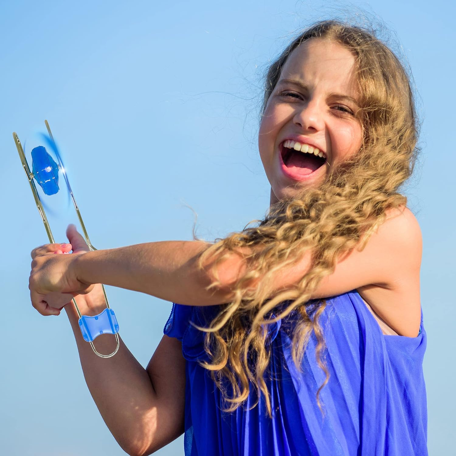 Haconba 6 Packs Retro Light up Gyro Wheels Flashing Gyro Wheel Magic Rail Twirler Magnetic Yoyo Fun Gift for Boys and Girls, 3 Colors image number 5